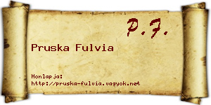 Pruska Fulvia névjegykártya
